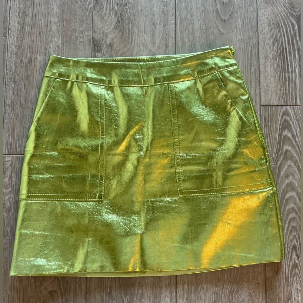 4th & Reckless Metallic Green Skirt